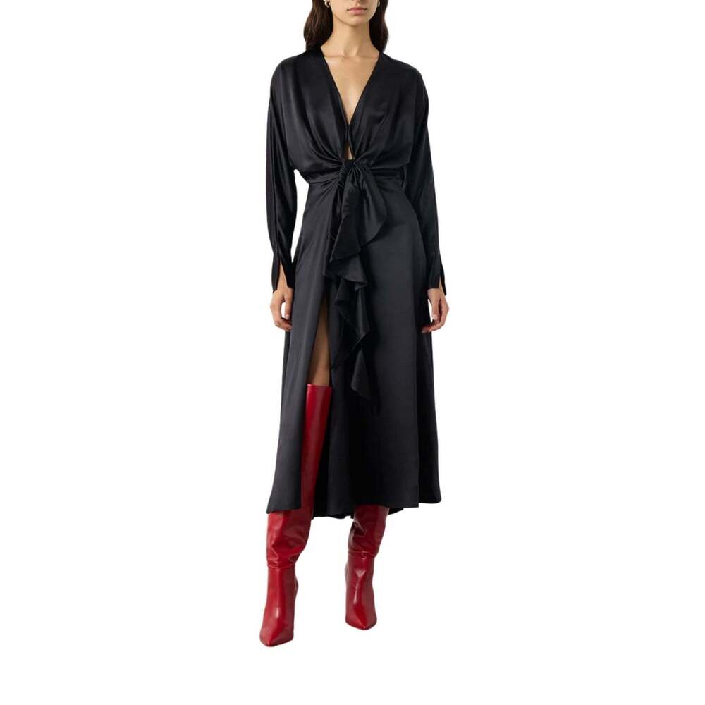Alejandra Alonso Rojas - Knot Silk Dress with Ruffles - US 2 - Picture 2 of 7